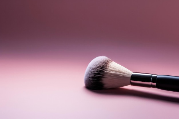 Makeup Brush on Pastel Purple Background