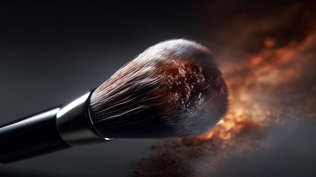 makeup brush and powder