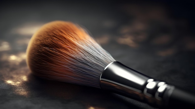 makeup brush and powder