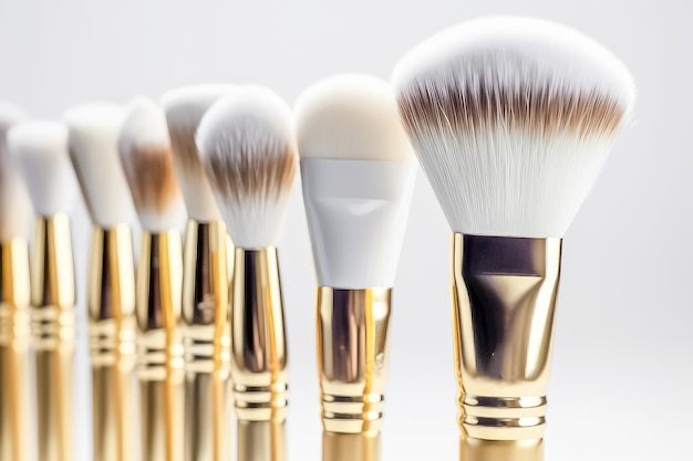 Makeup brush on white background