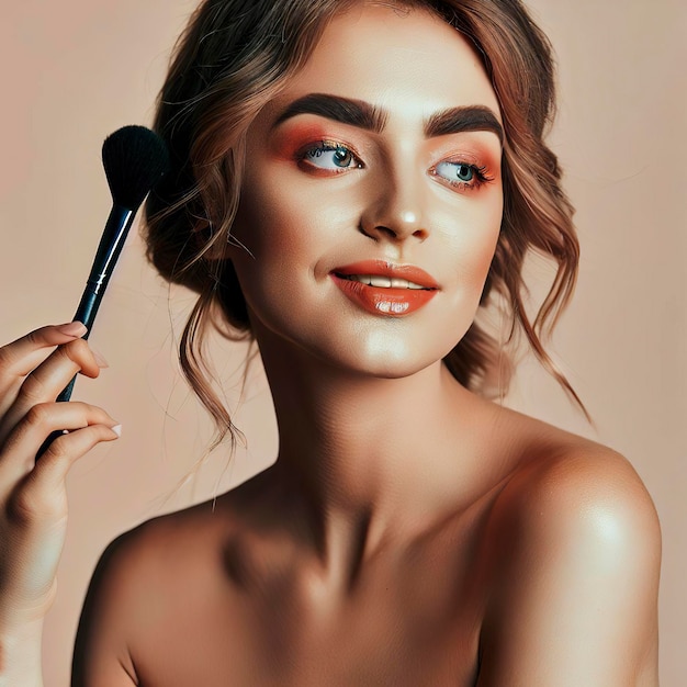 Makeup brush woman paint beautiful