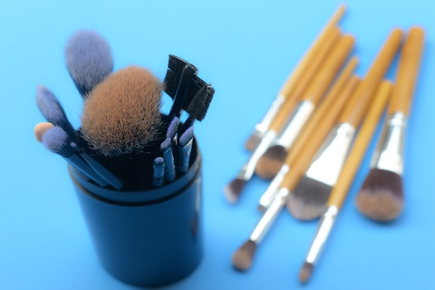 Photo makeup brushes, closeup