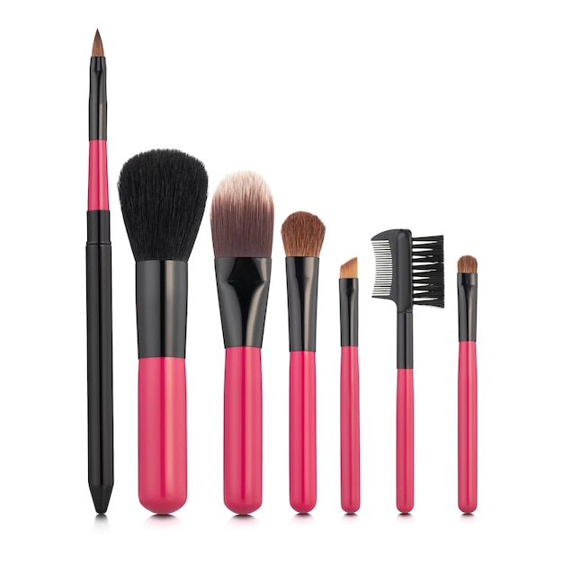 Makeup brushes set mockup, front view