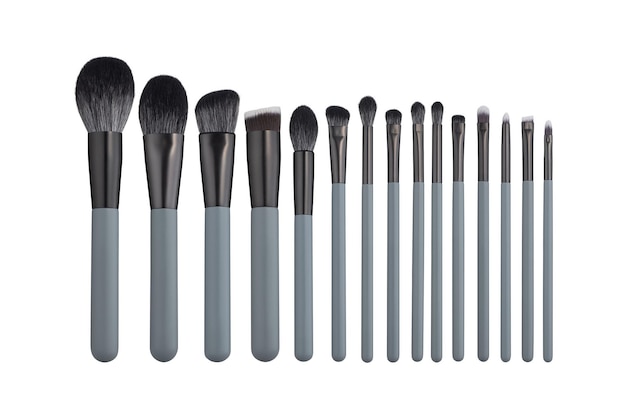 Makeup brushes set mockup, front view