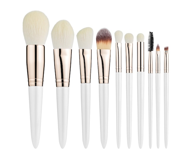 Makeup brushes set mockup, front view