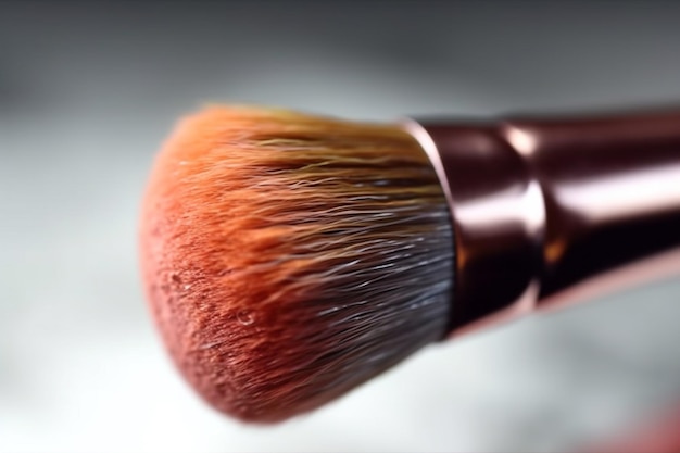 Makeup brushes on the table Generative AI