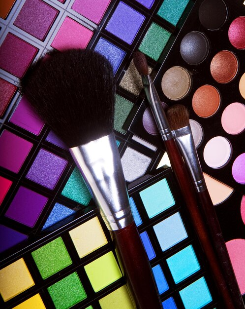 Makeup collection close up