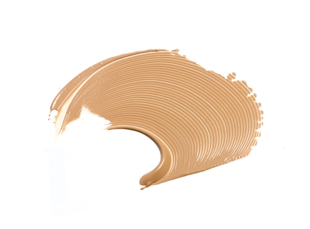 Makeup foundation swatch smudge smear isolated on white