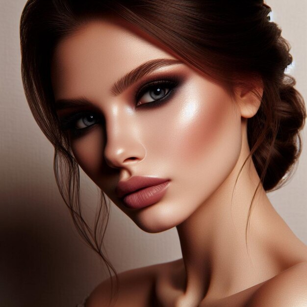 Makeup and hair realistic photo