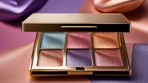 Photo a makeup kit with a purple and blue hue