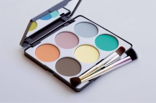 Makeup palette or color palette The palettes group different tones of the same type of product in a case which multiplies the possibilities of choice when making a production