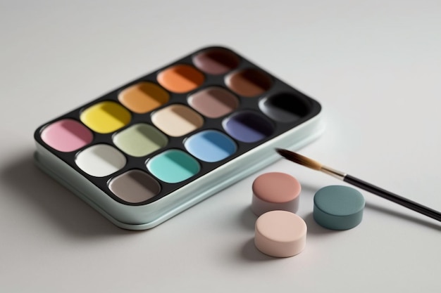 Makeup palette or color palette The palettes group different tones of the same type of product in a case which multiplies the possibilities of choice when making a production