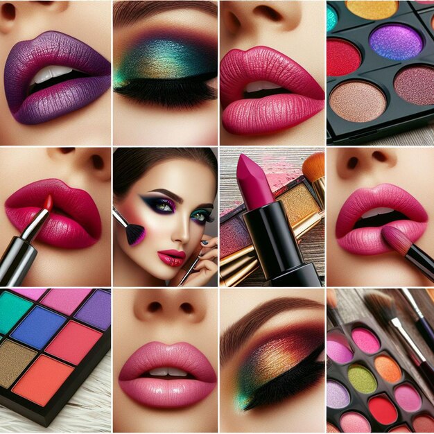 makeup photo collage