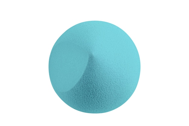 The makeup sponge allows you to evenly apply and blend cosmetics for a flawless finishBlue beauty blender on a white background closeup