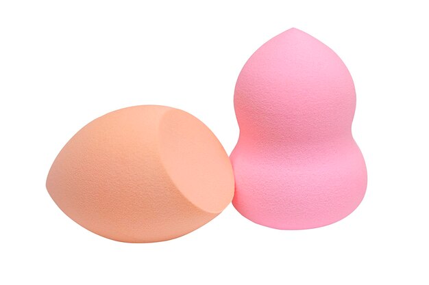 Makeup sponges on on a white background