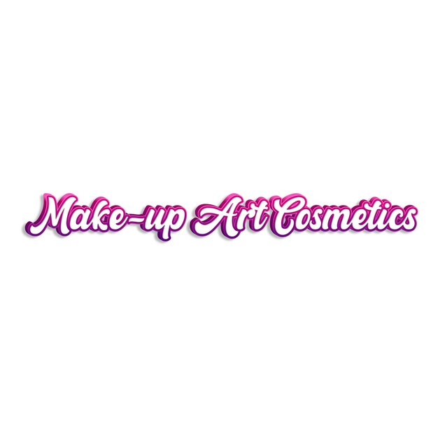 MakeupArtCosmetics typografie 3d ontwerp geel roze witte achtergrond foto jpg