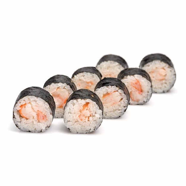 Фото Маки креветки суши на черном фоне азиатская кухня суши меню еда для доставки
