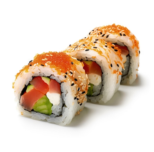 マキ・スシ (Maki Sushi) はホワイトで分離された寿司です