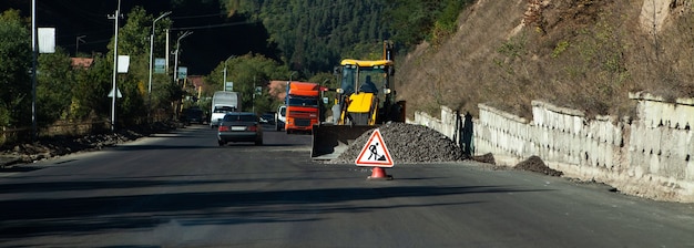 Photo making asphalt in the forest