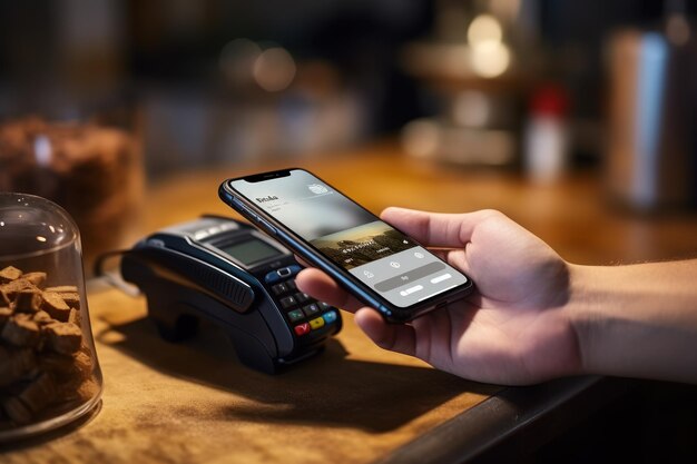 写真 コンタクトレス支払い クレジットカードとモバイルトランザクション コミュニケーション ジェネレーティブai