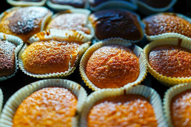 Making cupcake with shallow depth of field