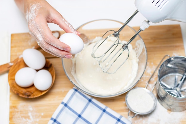 Photo making dough for bread at home