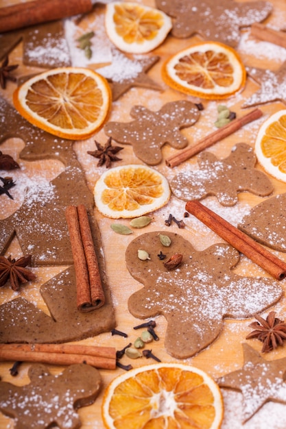 Photo making gingerbread cookies christmas baking