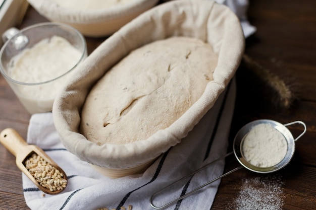 Making homemade artisan sourdough bread