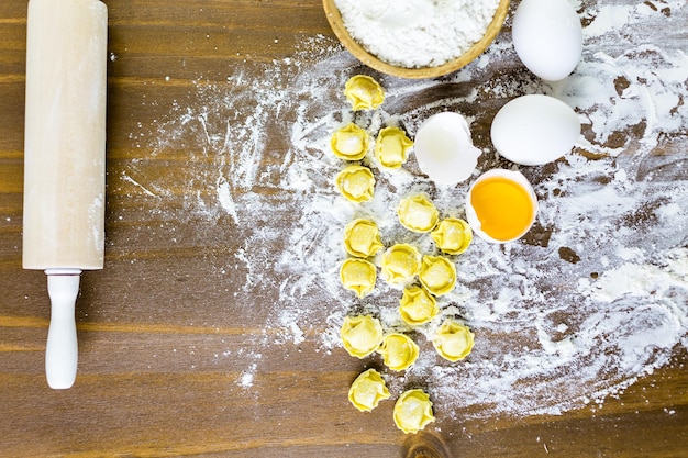 Making homemade four cheese tortellini with farm fresh produce.