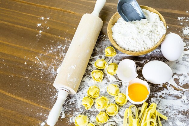 Making homemade four cheese tortellini with farm fresh produce.