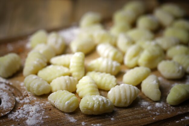 Making homemade gnocchi.