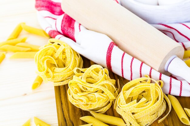 Making homemade pasta with organic ingredients