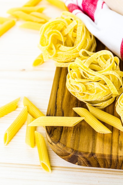 Making homemade pasta with organic ingredients