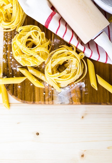 Making homemade pasta with organic ingredients