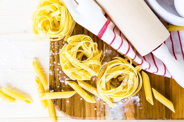 Making homemade pasta with organic ingredients