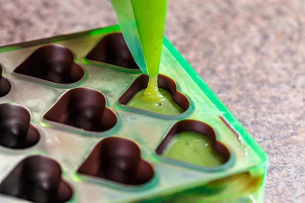 Making homemade praline sweets