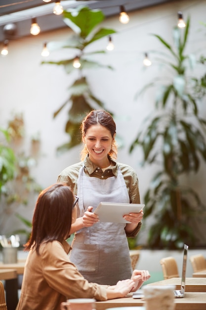 Making order in coffee shop