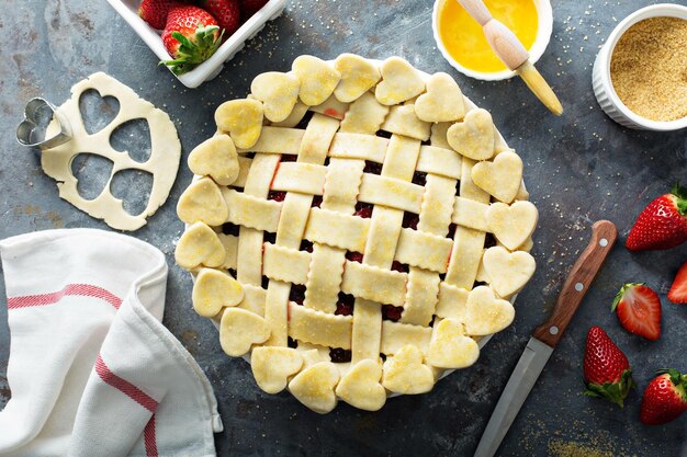 Foto facendo la torta di fragole