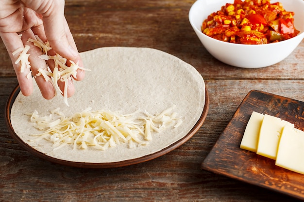 Making of tortilla for quesadilla