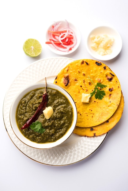 Makki Ki Roti & Sarson Ka Sag is basically Corn floor flat bread & curry using mustard greens respectively. Popular Punjabi food