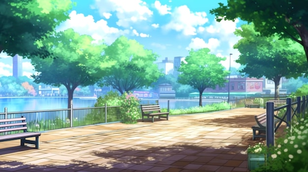 Photo makoto shinkai esque backdrop