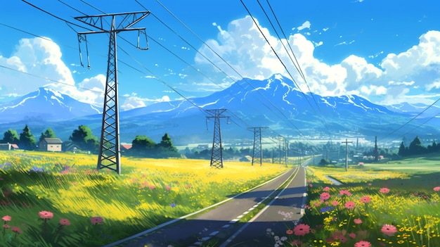 Makoto shinkai esque backdrop