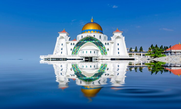 Malacca Straits Mosque (Masjid Selat Melaka), 말라카, 말레이시아