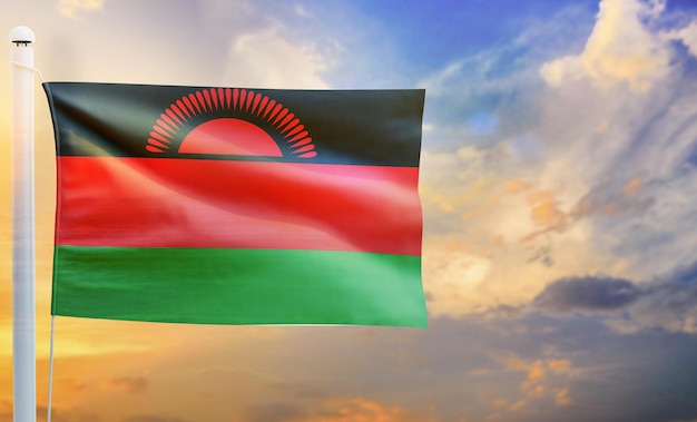 malawi land vlag, geïsoleerde 3d wapperende vlag,