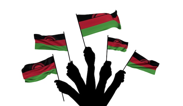 Malawi nationale vlag wordt gezwaaid d rendering