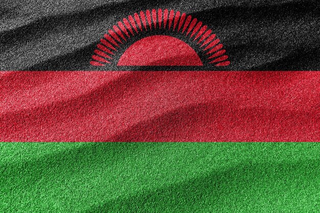 Malawi sand flag, national flag sand background