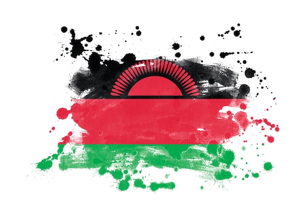 Malawi vlag grunge geschilderde achtergrond