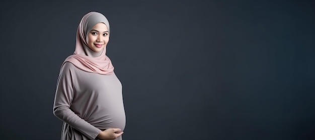 a Malay pregnant woman with copy space Pregnancy concept