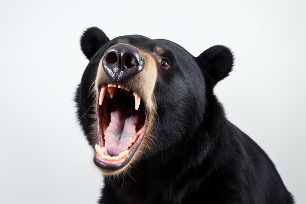 Photo malayan sun bear on white background