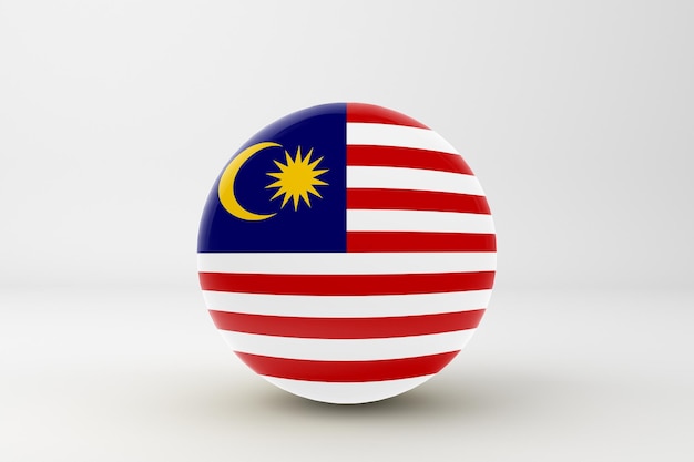 Photo malaysia flag in white background
